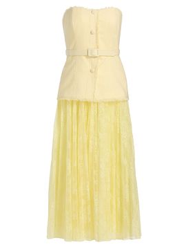 badgley mischka golden hue dress Badgley Mischka | Gazar 3D Midi Cocktail Dress in Marigold main image 1