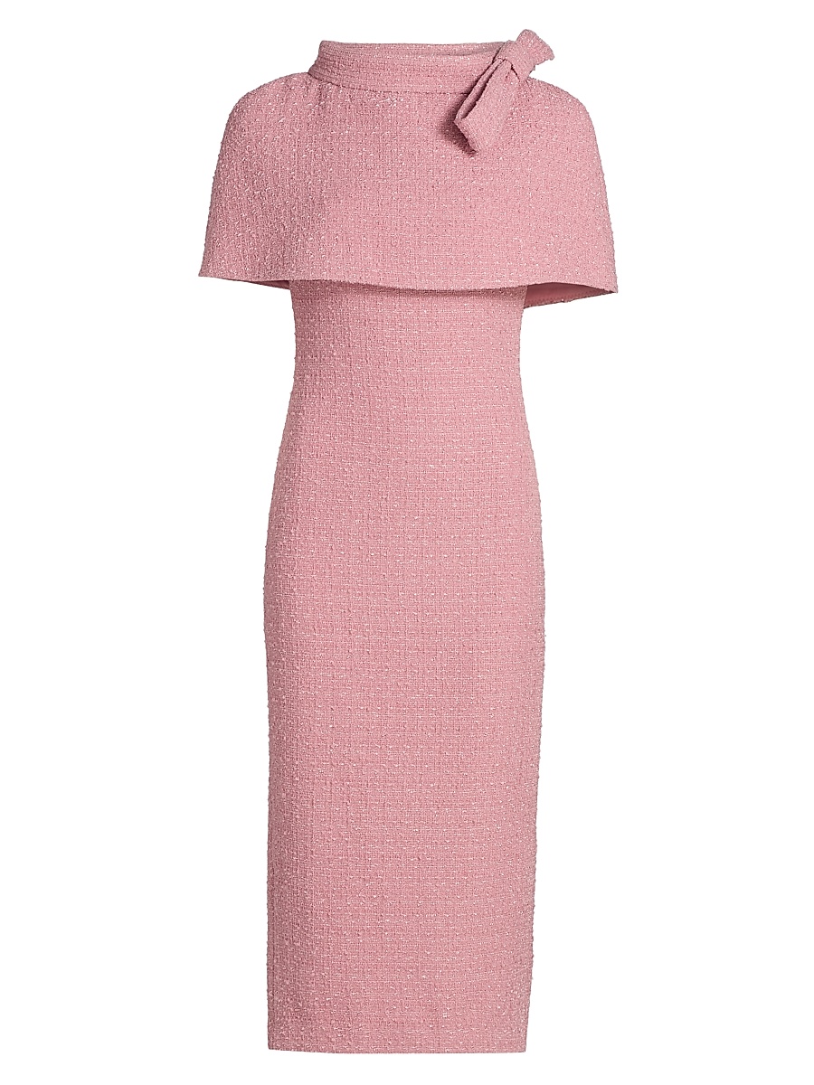 Badgley Mischka - Women's Boucl Capelet Midi-Dress
