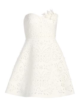 sachin and babi light blue dress Badgley Mischka Off-The-Shoulder Embellished Scuba Midi Dress In Ivory -  49% Off main image 1