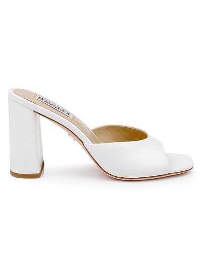 Badgley Mischka Women's Cadence 85MM Leather Block-Heel Mules