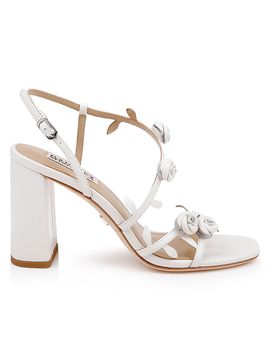 Badgley Mischka Women's Orsola Floral Block-Heel Leather Sandals