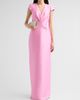 Badgley Mischka Women's Satin Wrapped-Bodice Column Gown - 2
