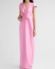 Badgley Mischka Women's Satin Wrapped-Bodice Column Gown - 4