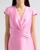 Badgley Mischka Women's Satin Wrapped-Bodice Column Gown - 5