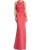 Badgley Mischka Women's Scuba Floral & Crystal Gown - 3