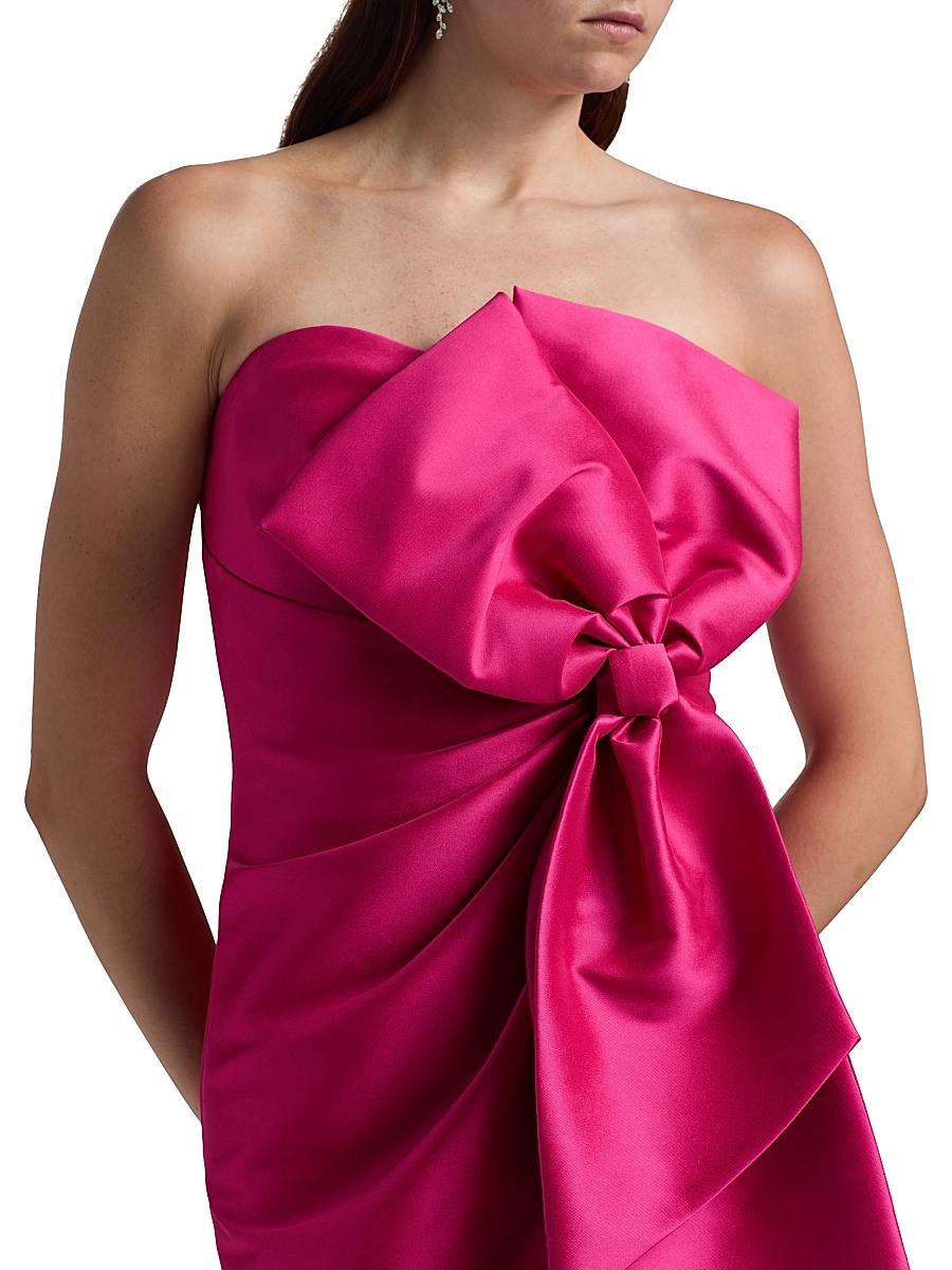 strapless open back dress Badgley Mischka Halter Neckline Sleeveless Open Back Discreet Slit  Asymmetrical Dress main image 0