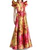 Badgley Mischka Women's Vibrant Floral Flutter-Sleeve Gown - 2
