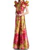 Badgley Mischka Women's Vibrant Floral Flutter-Sleeve Gown - 4