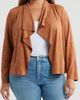 Bagatelle Bagatelle Drape Front Faux Suede Jacket - 1