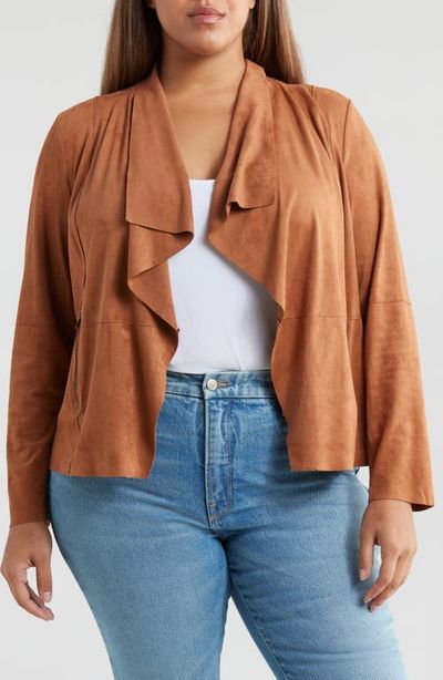 Bagatelle Bagatelle Drape Front Faux Suede Jacket