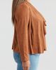 Bagatelle Bagatelle Drape Front Faux Suede Jacket - 3