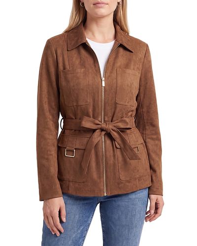 Bagatelle Bagatelle Faux Suede Belted Utility Jacket