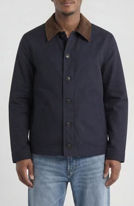 Bagatelle Bagatelle Faux Suede Collar Cotton Canvas Jacket