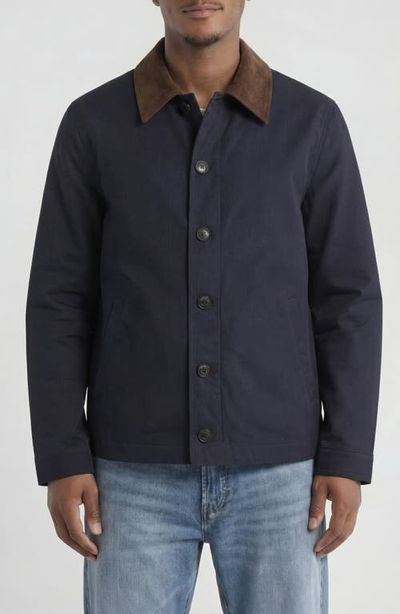 Bagatelle Bagatelle Faux Suede Collar Cotton Canvas Jacket