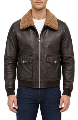Bagatelle Bagatelle Oversized Leather Aviator Jacket