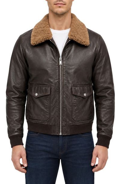 Bagatelle Bagatelle Oversized Leather Aviator Jacket