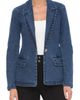Bagatelle Bagatelle Padded Shoulder Denim Blazer - 1