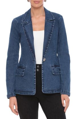 Bagatelle Bagatelle Padded Shoulder Denim Blazer