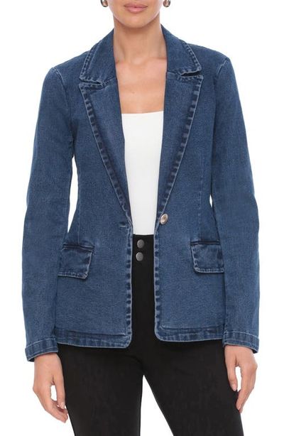 Bagatelle Bagatelle Padded Shoulder Denim Blazer