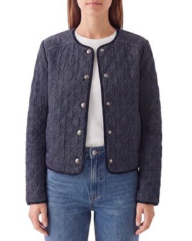 Bagatelle Bagatelle Quilted Denim Collarless Jacket