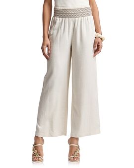 Bagatelle Bagatelle Smocked Waist Wide Leg Pants