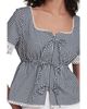 Bagatelle Bagatelle Square Neck Tie Front Top - 5