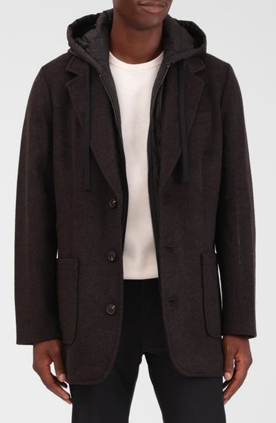 Bagatelle Bagatelle Wool Blend Blazer with Quilted Hooded Bib