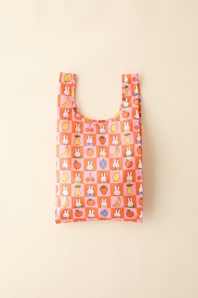 BAGGU BAGGU & Miffy UO Exclusive Baby Baggu Reusable Tote Bag in Checkered Fruit Miffy at Urban Outfitters