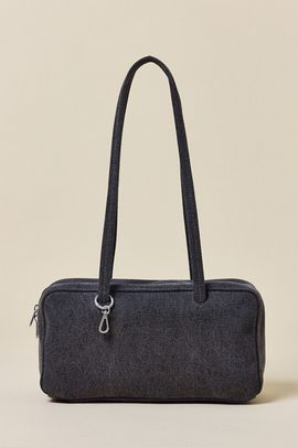 BAGGU BAGGU Denim Bowler Bag in Washed Black Denim, Women's at Urban Outfitters