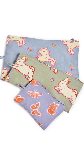 BAGGU BAGGU Flat Pouch Set Spring Animals One