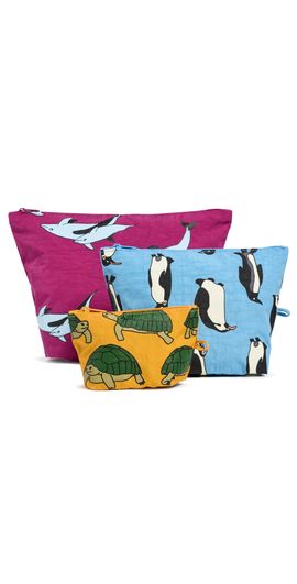 BAGGU BAGGU Go Pouch Set Vacation Animals One