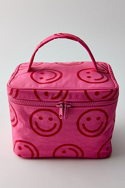 BAGGU BAGGU Large Cosmetic Case in Azalea Pink Happy at Urban Outfitters