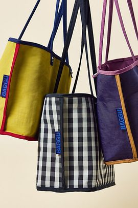 BAGGU BAGGU Medium Nylon Reverse Tote Bag in Leopard Mix, Women's at Urban Outfitters