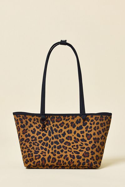 BAGGU BAGGU Medium Nylon Reverse Tote Bag in Leopard Mix, Women's at Urban Outfitters