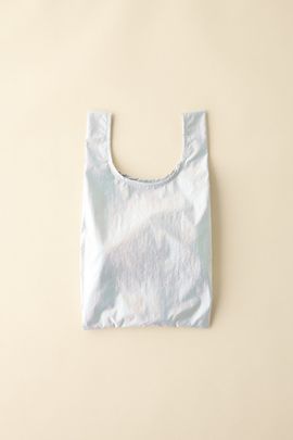 BAGGU BAGGU Metallic Baby Baggu Reusable Tote Bag in Moonstone at Urban Outfitters