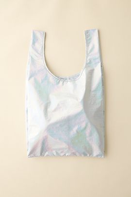 BAGGU BAGGU Metallic Standard Baggu Reusable Tote Bag in Moonstone at Urban Outfitters