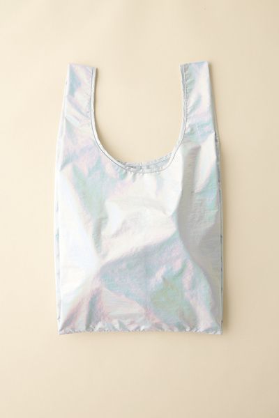 BAGGU BAGGU Metallic Standard Baggu Reusable Tote Bag in Moonstone at Urban Outfitters