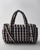 BAGGU BAGGU Nylon Duffle Bag in Black/Cream Gingham, Women's at Urban Outfitters - 1