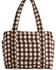 BAGGU BAGGU Small Cloud Carry-On Bag Blurred Gingham Brown One - 1