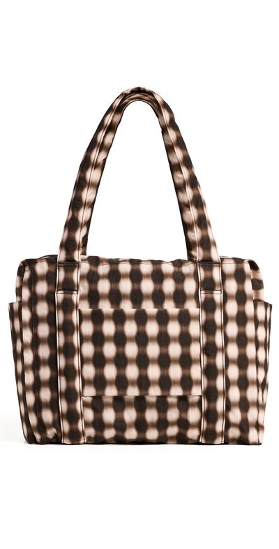 BAGGU BAGGU Small Cloud Carry-On Bag Blurred Gingham Brown One