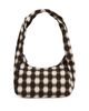 BAGGU BAGGU Small Nylon Meringue Shoulder Bag Blurred Gingham Brown One - 1