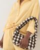 BAGGU BAGGU Small Nylon Meringue Shoulder Bag Blurred Gingham Brown One - 3