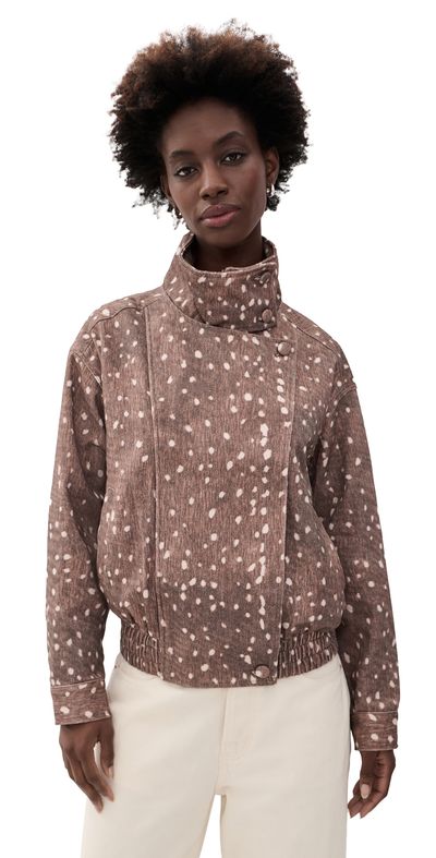 Bailey Rose Bailey Rose Cow Print Jacket Brown