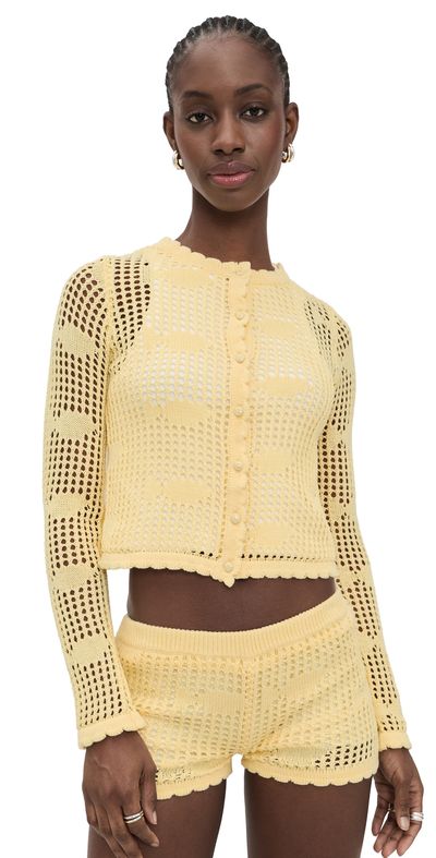 Bailey Rose Bailey Rose Crochet Cardigan Buttermilk