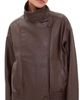 Bailey Rose Bailey Rose Funnel Faux Leather Jacket Chocolate - 1