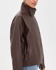Bailey Rose Bailey Rose Funnel Faux Leather Jacket Chocolate - 4