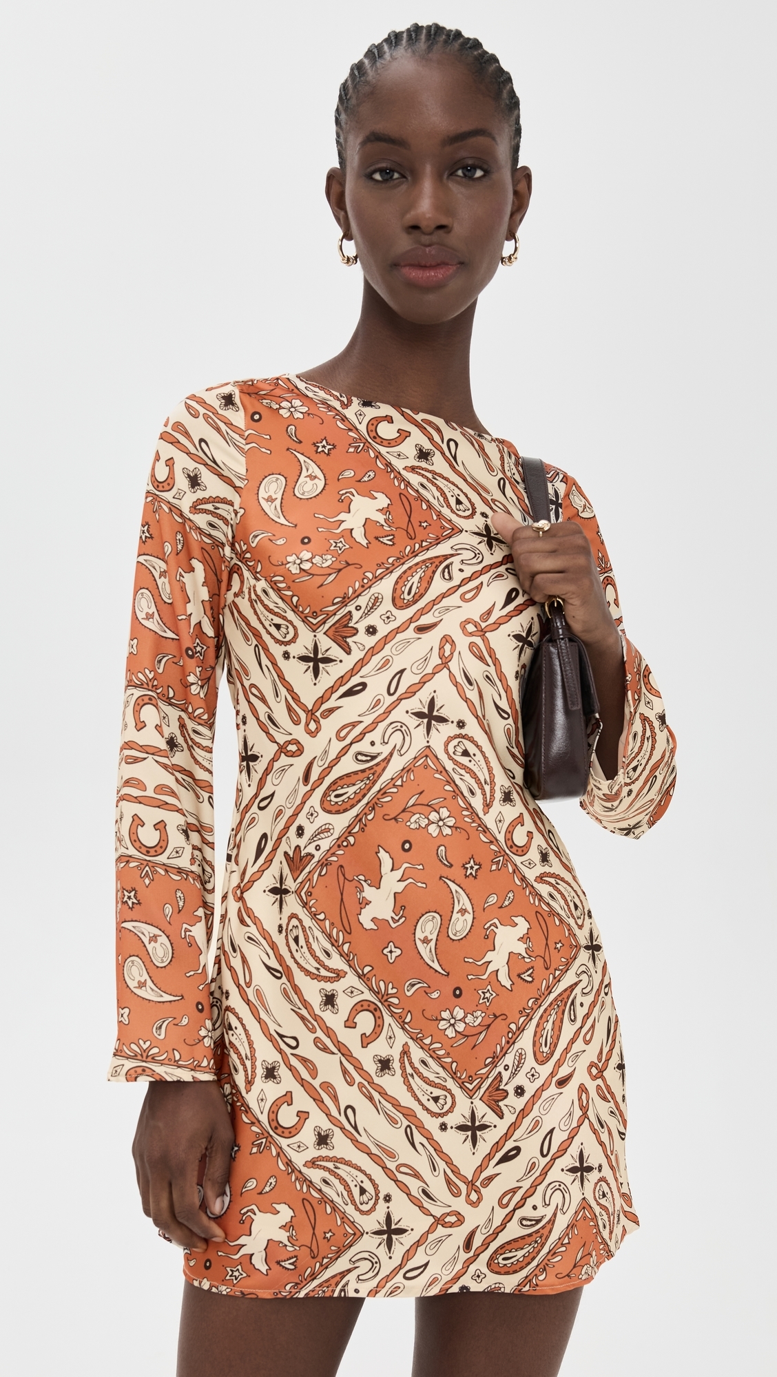 burnt orange print dress Burnt Orange Floral Sawyer Mini Dress