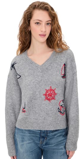 Bailey Rose Bailey Rose Nautical Sweater Heather Grey