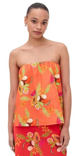 Bailey Rose Bailey Rose Papaya Strapless Top Papaya