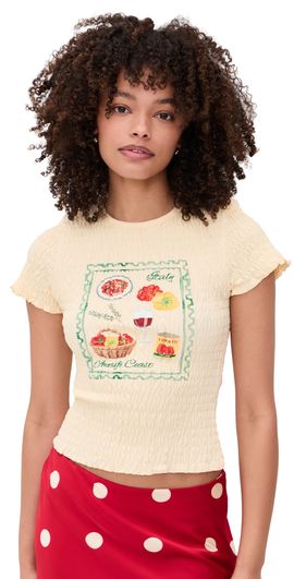 Bailey Rose Bailey Rose Printed Tee Custard